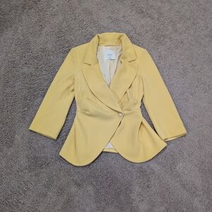 Aritzia Wilfred Selina Blazer in Buttercup Yellow Peplum Blazer Size 0